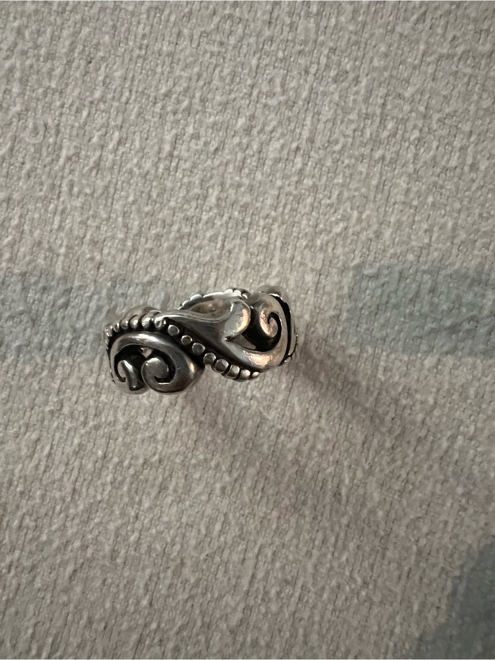 Brighton Silver Swirl Bead Ring - Silver size 9.